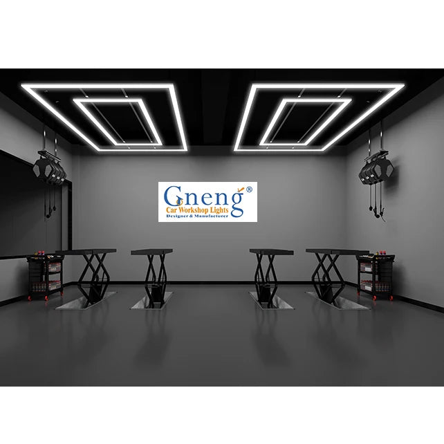 Professional Led Rectangular Car Wash Working Light Save Discount Auto Repair Workshop Light Led Garage Lamp