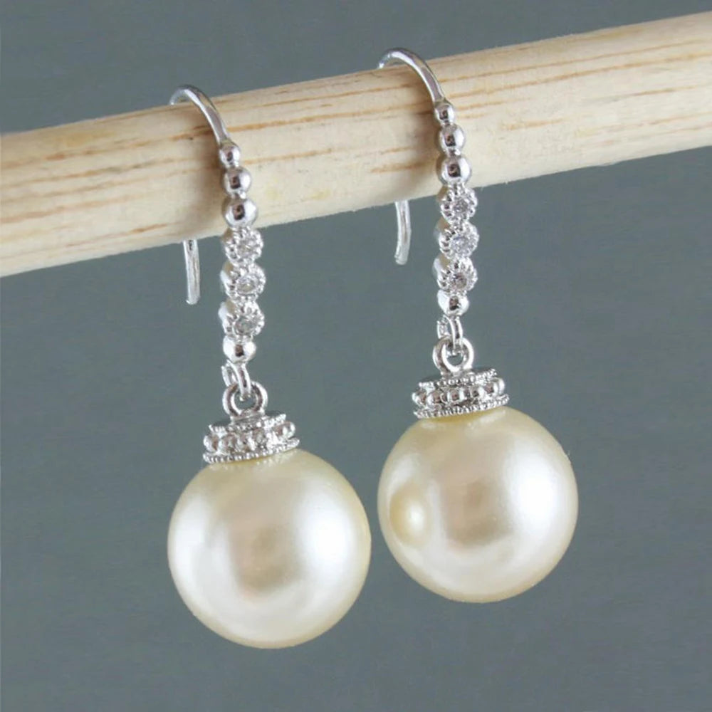CAOSHI Jewelry Chic Dainty Earring Korean Daily Sweet Women Girls Brass Wholesale Hot Silver Plated Pendant Silver Pearl Earings