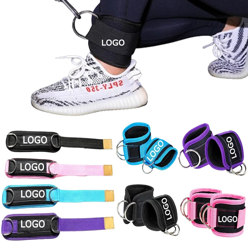 NQ SPORTS Custom Logo Available Neoprene Soft Accessories Gym Ankle Straps for Cable Machines Fitness Strength Workout Ankle Strap