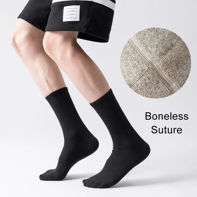 Wholesale Breathable Organic Bamboo Cotton Heel Pad Socks Grey Solid Black/White Casual Crew Ankle Socks Seamless High Comfort