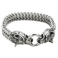 Duyizhao Stainless Steel Men's Bracelet Titanium Steel Hip Hop Bracelet Nordic Domineering Wolf Head Viking Chain