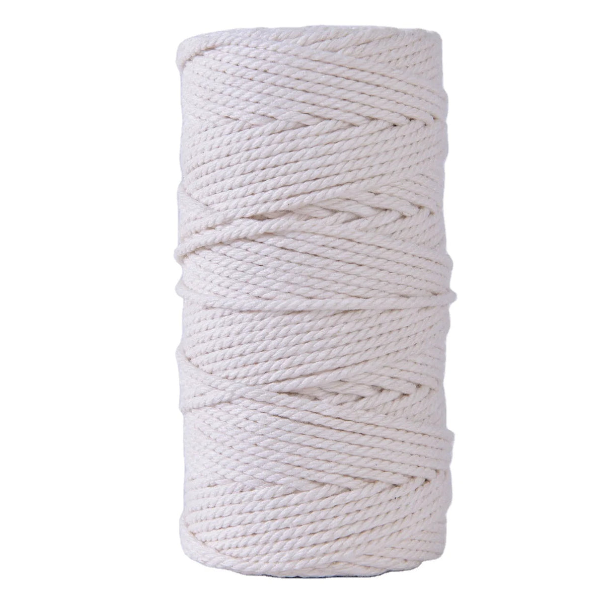 Natural Color 2MM Cotton Twine 3 Strands Twisted 100m Spool Packing for Macrame Rope and Packaging Uses