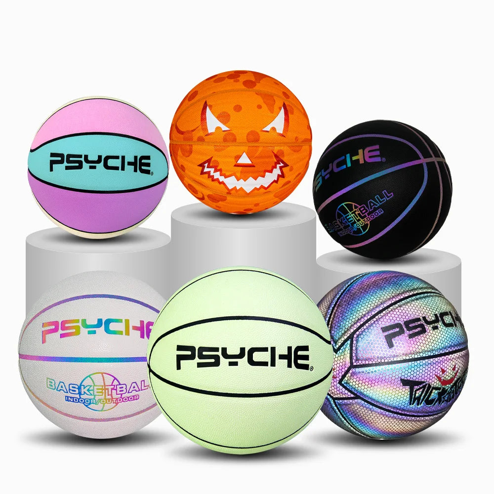 PSYCHE  Luminous Basketballs Glow in the Dark Custom  Custom Laminated Basketball Balls Size 7 Genuine Leather  Basketball Ball