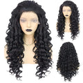 Ebingoo 16/18/20/22/24/26in Black Lace Front Wig for Women Girls Wig Cap Long Black Curly Lace Front  Soft Heat Resistant Fiber