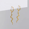 Fashion Fine Cute Animal Gold Jewelry Snake Diamond Hoop Earrings