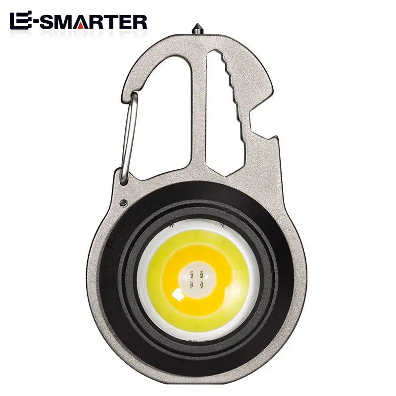 Portable Bottle Opener Work Light Outdoor Camping Lamp Usb Rechargeable Mini Keychain Cob Led Flashlight