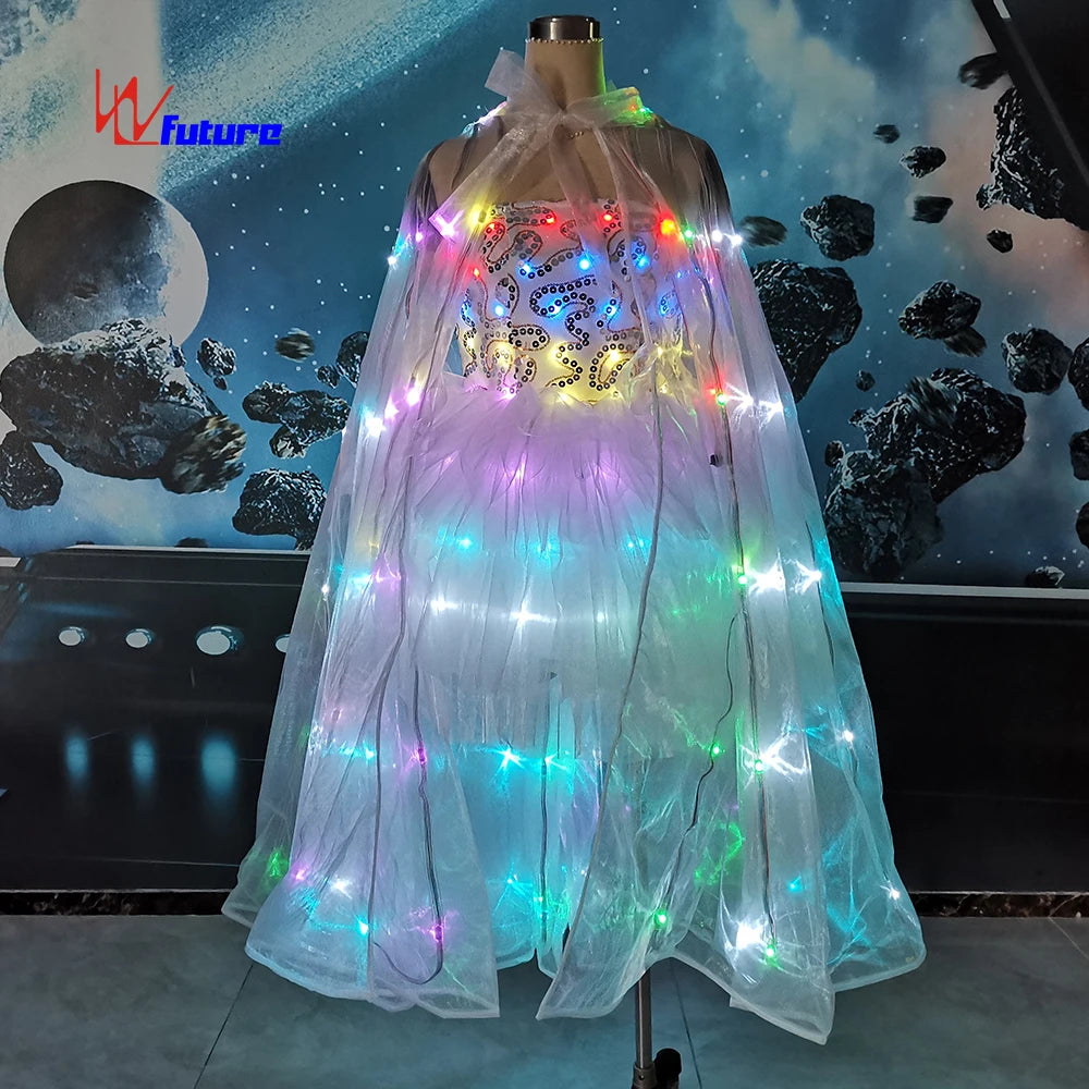 Full Color Led Magic fairy Outfit Led Dance Costumes Glow in the Dark Dresses Performance Wear
