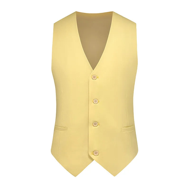 Wholesale High Quality Reversible Breathable Autumn Short Custom Logo Photography Formal Journalist Sleeveless Men Suit Vest