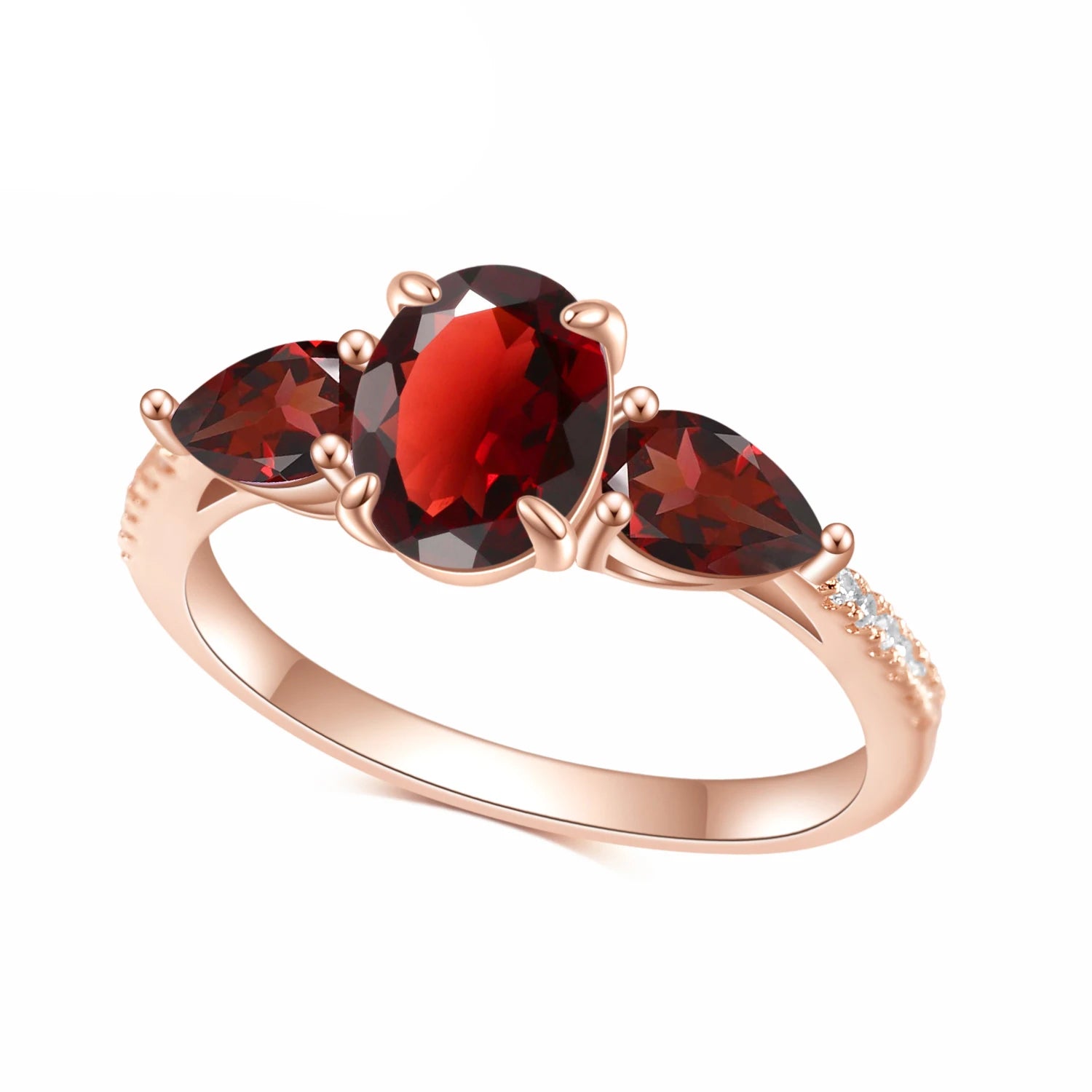 OL0928 Abiding Fine Fashion Designs Jewelry Factory Price Wedding Sterling Silver Oval Cut 6X8mm Red Garnet Gem Stone Ring