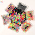 QIYUE Zipper Bag Pack of 100 Small Size  Hair Elastic Tie Colorful Hair Band for Kid Children Girl