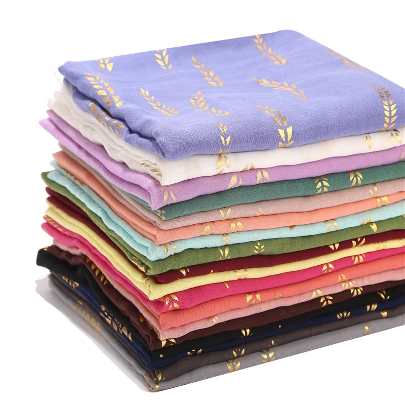 The Best Selling High Quality New Style Wheat Ear Bronzing Cotton Headscarf Muslim Women's Hijab Pakistani Scarf Hijab