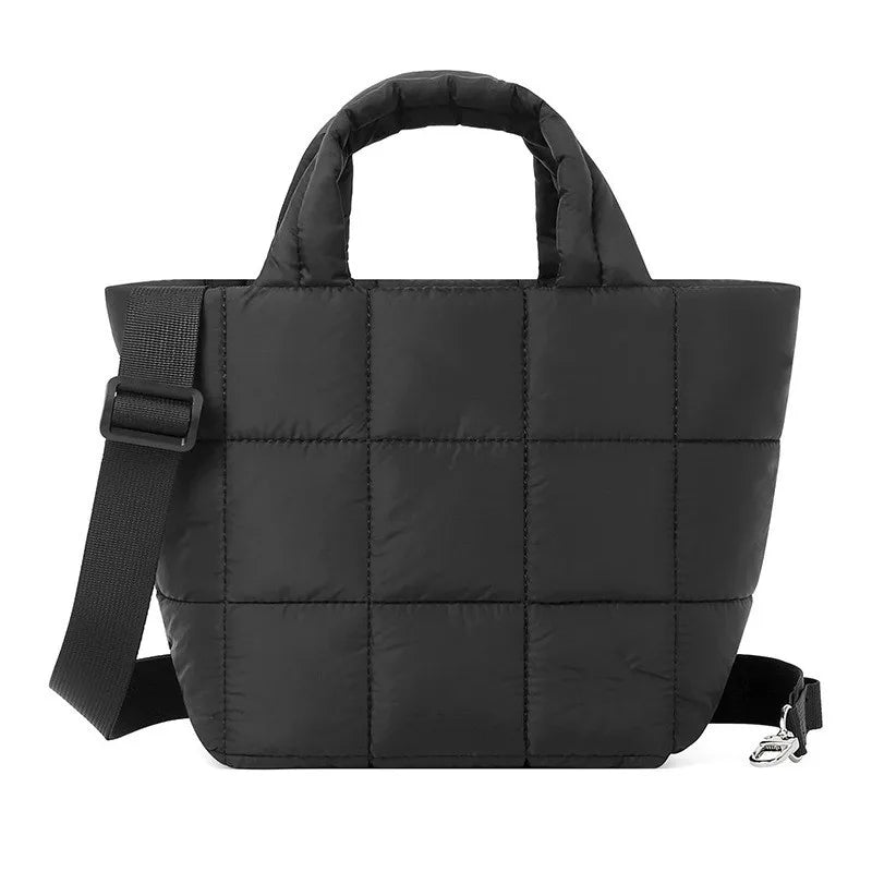 Custom Puffer Tote Bag Soft Puffy Bags for Women Light Winter Down Cotton Padded Quilted Tote Bag Shoulder Handbag Purse
