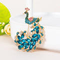 Luxury Vintage Gold Plated Animal Brooch Pin Women Rhinestone Crystal Animals Peacock Brooch