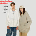 American Custom Heavy Street Wear Cardigan Hoodie Unisex Double Zipper Solid Color Zip up Hooded Coat Mens Hoodies&Sweatshirts