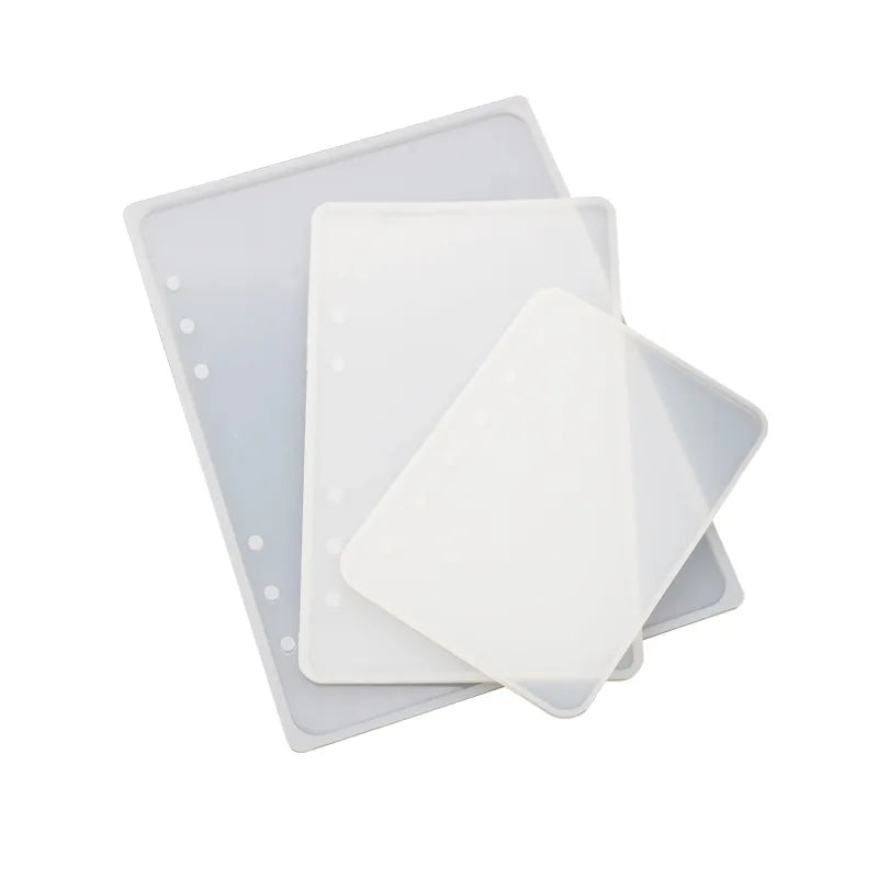 A4 Handmade Notebook Cover Resin Casting Molds with Ring Binder Clips for A4 A5 A6 A7 Notebook Silicone Resin Mold