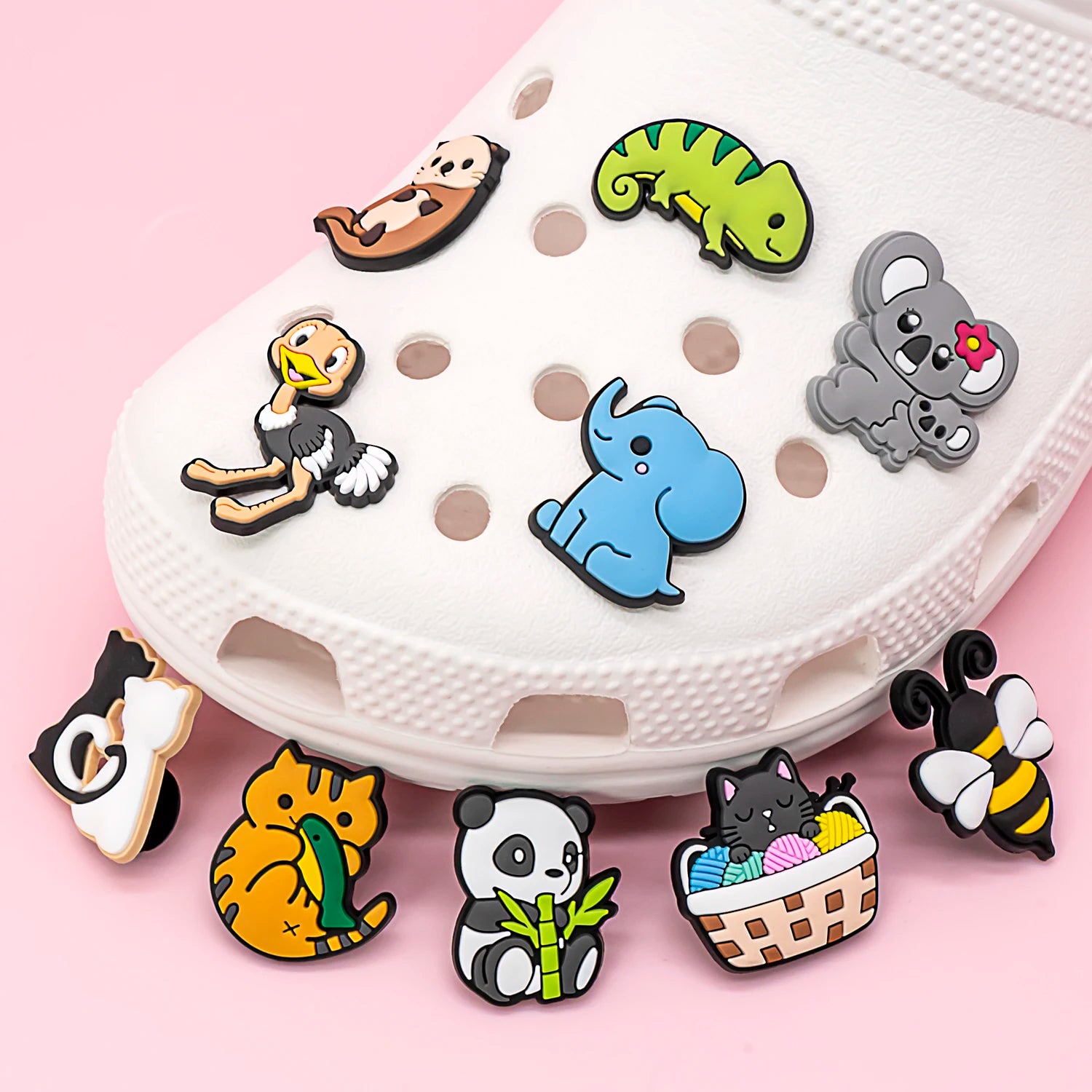 Wholesale Fashion Custom 2D/3D Sea Zoo Fish Animals Shoe Charms Personalized Rubber Clogs Decor Accessories Shoe Decorations