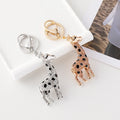 Fashion Animal Giraffe Charm Backpack Key Ring Cute Rhinestone Crystal Giraffe Keychain for Women