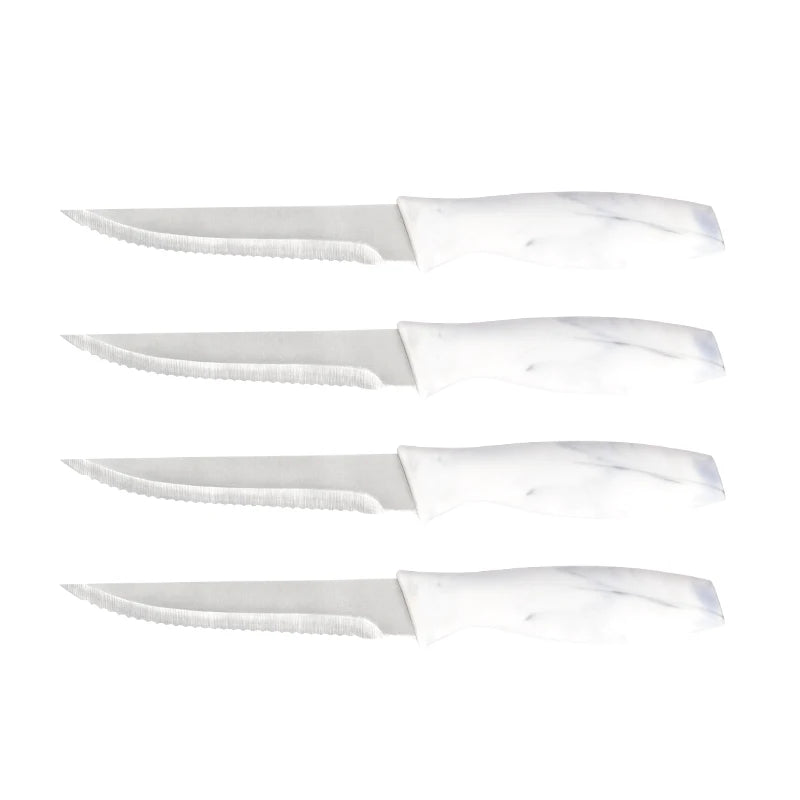 4PCS 4.5 Inch Stainless Steel Serrated Eco-Friendly Ambidextrous Steak Knife Set with PP Handle