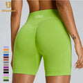 New Ropa Deportiva Nylon Spandex Yoga Gym Booty Seamless Fitness Leggings Scrunch Butt Gym Women Biker Shorts