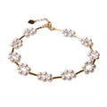 Artisanal 18k Solid Gold Choker Freshwater Flower Pearl Bracelet for Girls Fashion Jewelry Custom Pearl Bracelet
