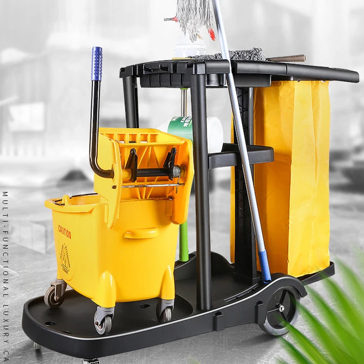 Wholesale Restaurant Service Multifunction Hotel Housekeeping Folding Cleaning Trolley Rubbermaid Janitorial Cart
