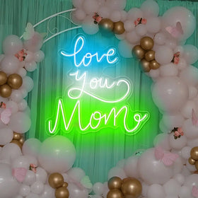 Winbo Custom Neon Sign Night Happy Valentines Mother's Birthday Neon Sign Lights for Party Home Decorations Led Neon Light Sign