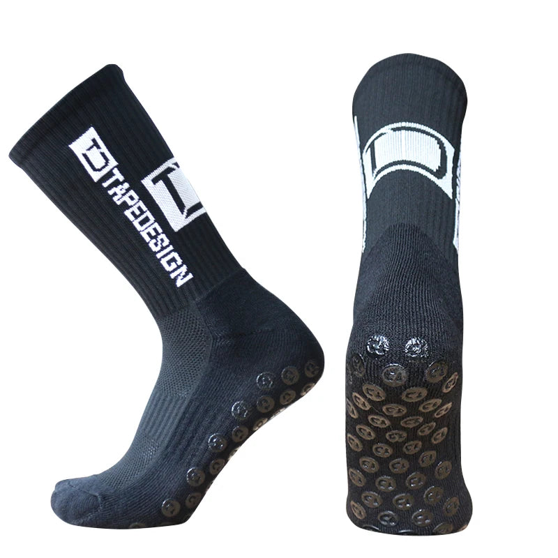 New TD Round Silicone Anti SlipGrip Football Socks Men Women Sports Breathable Soccer Socks Calcetines De Futbol