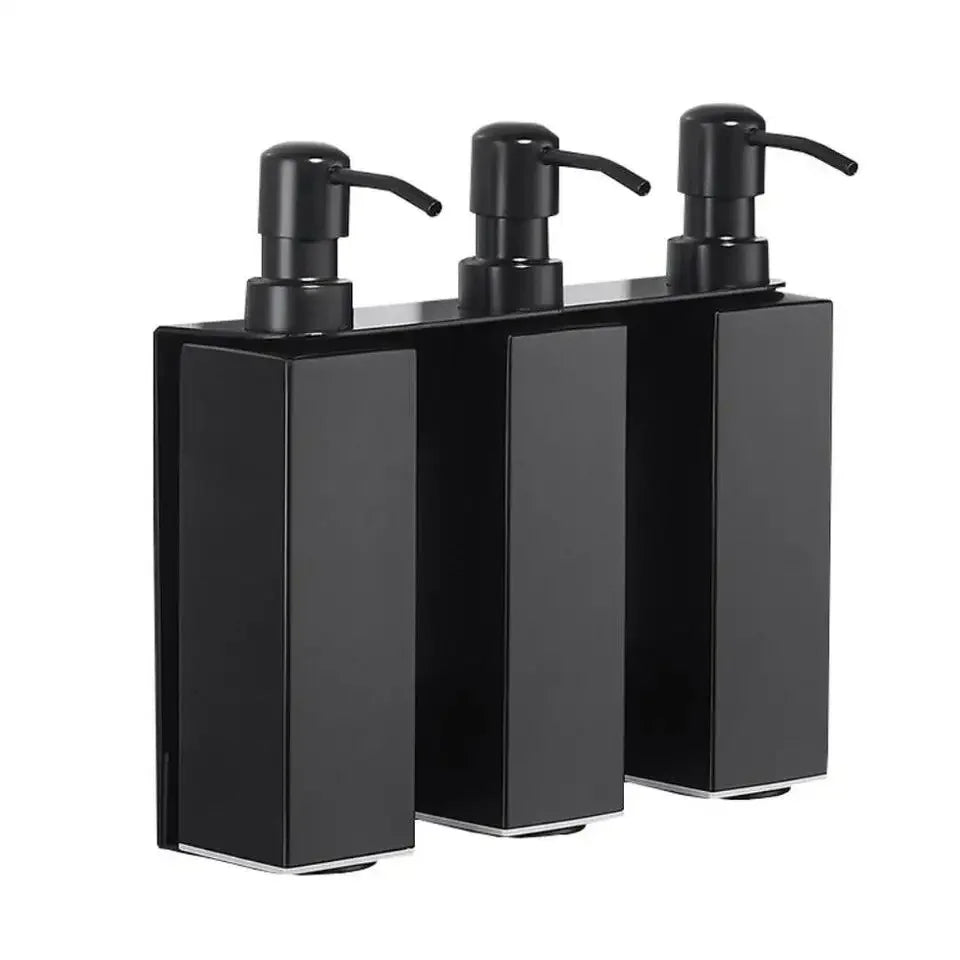 250ML Wall Mount Triple Liquid Soap Dispenser Stainless Steel Chamber Shower Shampoo Dispenser for Bathroom Home Hotell