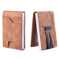 RFID Protection Aluminum Pop up Card Holder Men Minimalist Credit Card Holders PU Leather and Metal Thin Wallet With Money Clip