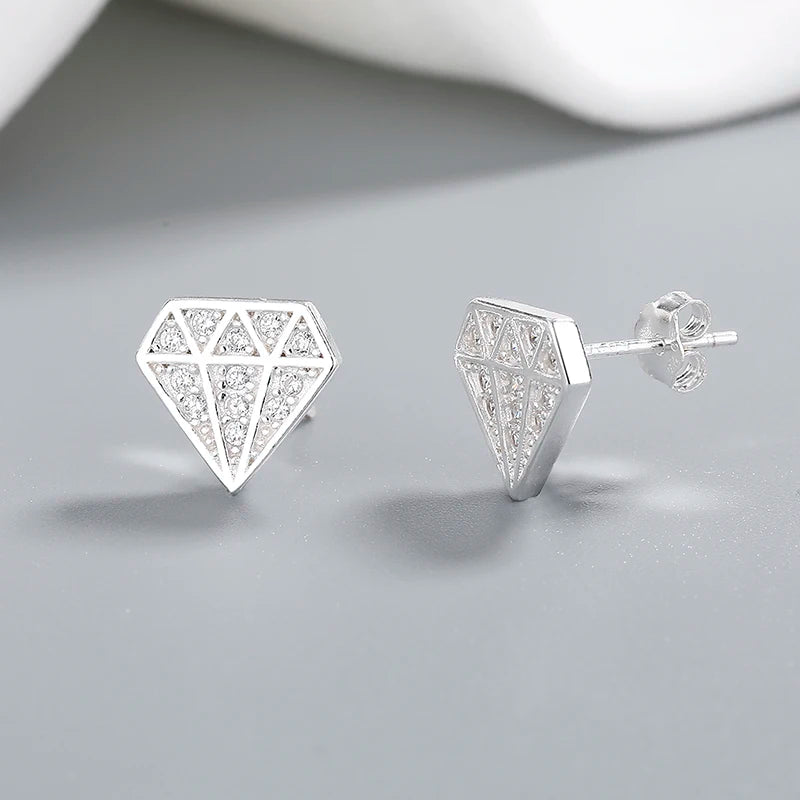 Noble Fashion Jewelry Party Hot Selling Trend Diamond Pattern 925 Sterling Silver Earrings