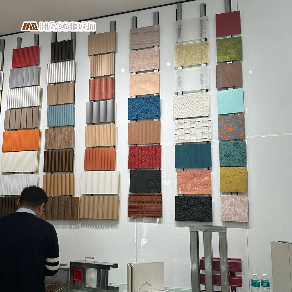 Foshan Factory 600mm Bamboo Wood Fiber Wall Boards Interior Solid Fluted Wall Panel WPC