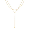Dainty Necklace Bead Pendant Layered Necklace Stainless Steel Jewelry Gold Chains Waterproof Y Tassel Long Necklace for Women