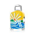 Designer Charms 925 Sterling Silver Beautiful Sunrise Pattern Suitcase Enamel Bead for Bracelet Jewelry Making Load a Good Mood