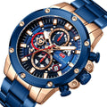 MINI FOCUS Quartz Watches for Man Stainless Steel Chronograph Calendar Man Clock Luminous Multifunction Sport Men's Wristwatches