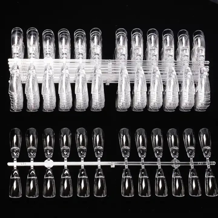 Transparent Nail Tips Seamless Clear Artificial False Press on Full Cover Practice Acrylic Nail Tips Polish Display Color Chart