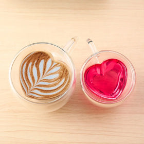 Wholesale Creative 150 250ml Double Wall Mug Glass Sublimation Blanks Glass Cup Heart Shaped Glass Mug