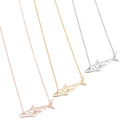 Wholesale Simple Gold White Hollow Ocean Animal Shark Tooth Stainless Steel Necklace