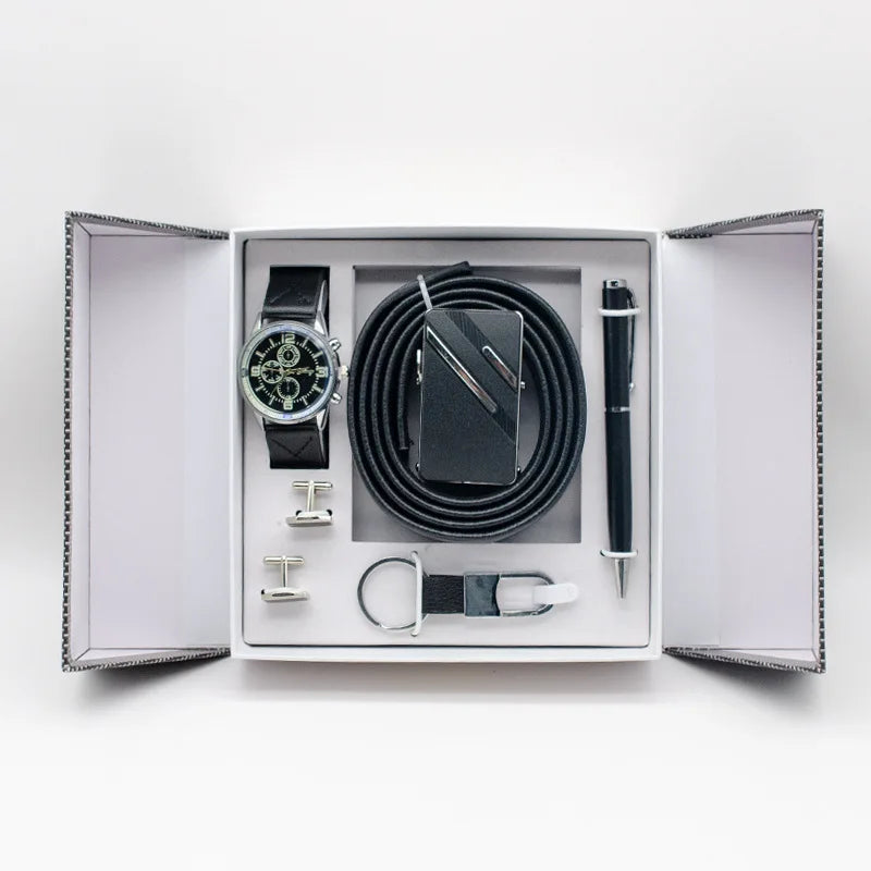 Valentines Day Promotional Business Luxury Gift Sets Items Wallet Belt Pen Watch for Brother Young Boy Boyfriend Men Husband
