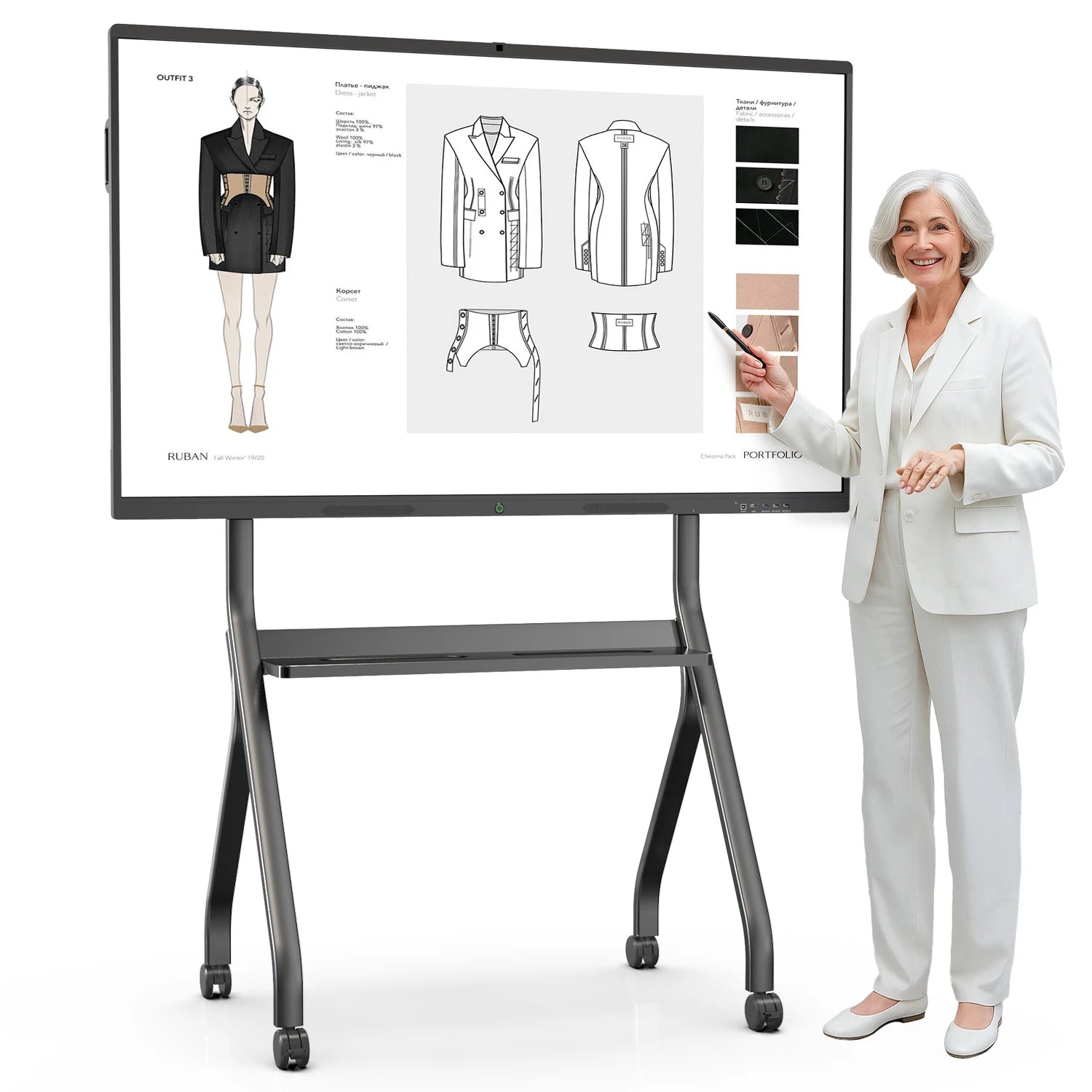 MWE US EU Local Stock 55 65 75 85 Inch 4K UHD Touch Interactive Whiteboard Smart Display with Android Windows for Office School