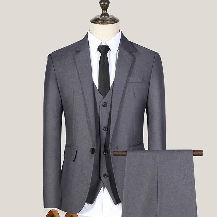 Wholesale Men's 3-piece Suit Business Casual Wedding Suit Stylish Slim-fit Suit for Men