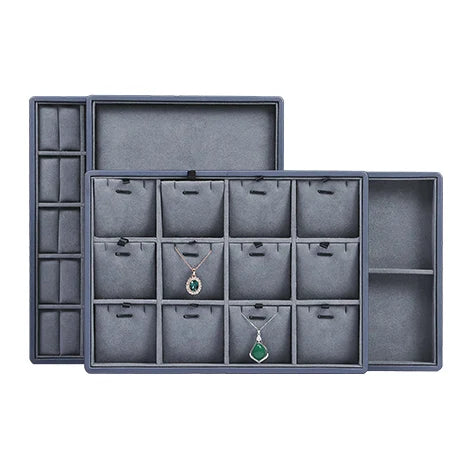 DOC Custom Pu Leather Jewelry Display Tray Earrings Ring Window Display Manufacturers Direct Sales