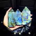 Kindfull Wholesale Natural Crystal Stone Healing Crystals Points Labradorite Points Crystal Wand Tower for Decoration
