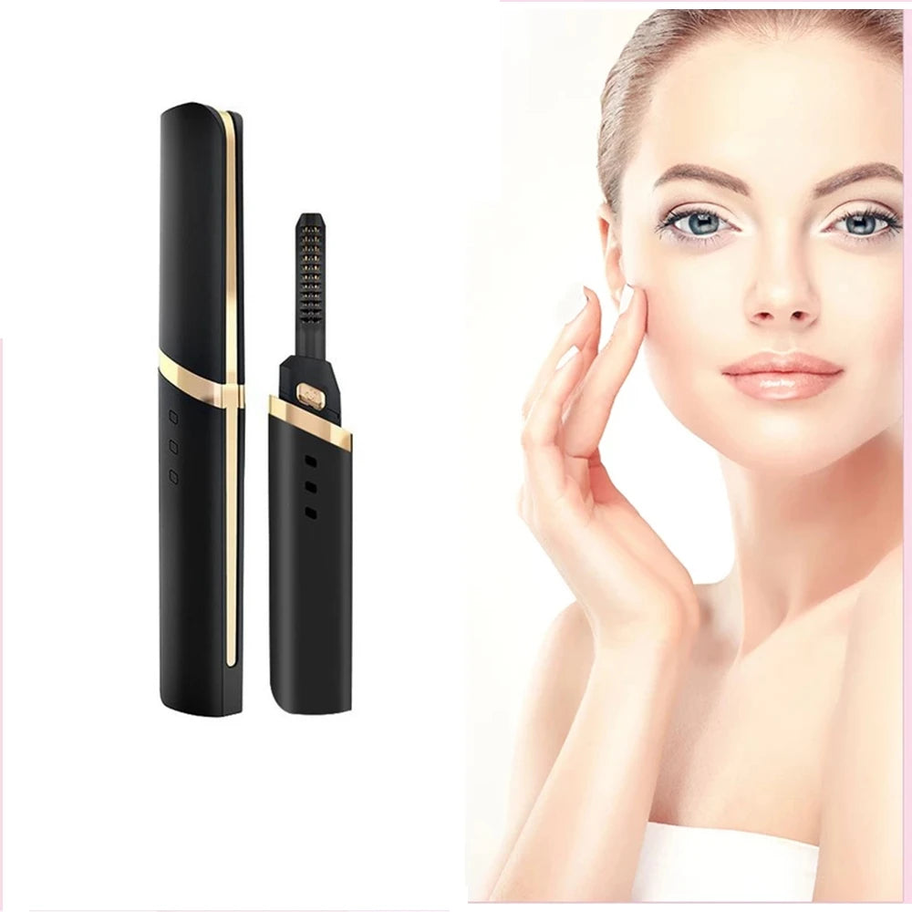 USB Rechargeable Mini Electric Eyelash Curler for Personal Makeup Use Long-lasting Lash Lift  Heating Eyelash Comb