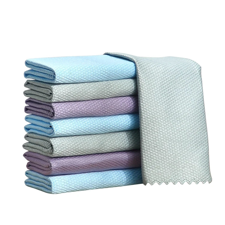 Premium Bearfamily Wearable Towel Custom OEKO-Tex Towels Fish Scale Microfiber Streak Free Quick Drying Durable Glass Cloth
