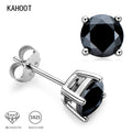 925 Sterling Silver 0.5-1 Carat Moissanite Earrings Advanced Design with 4 Claws Black Trendy Luxury Style