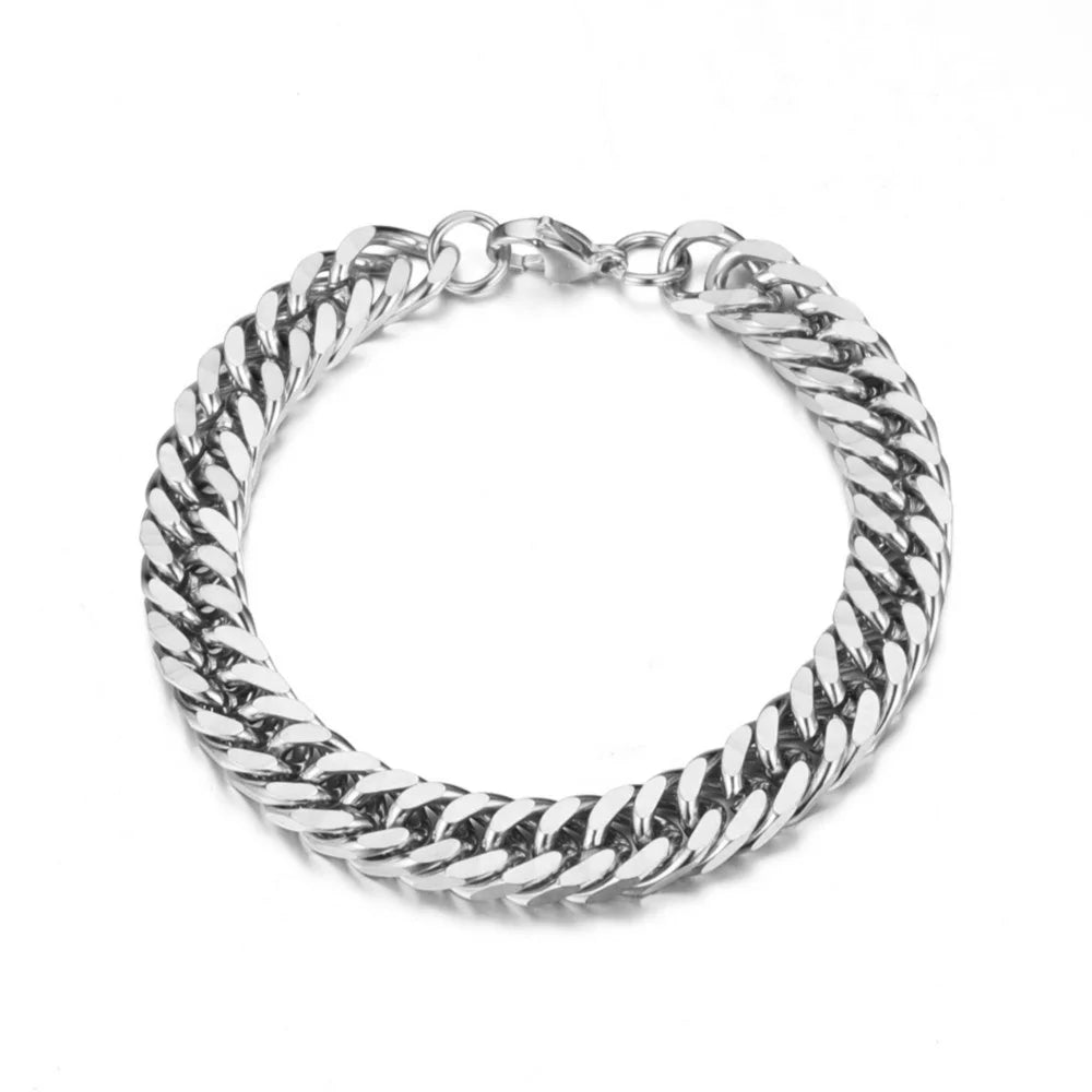 2022 New Simple Lobster Buckle Men's and Women's Fashion Stainless Steel Charm Bracelet