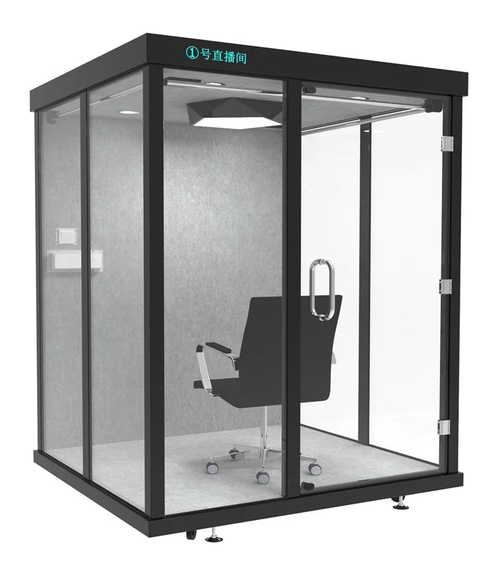 Modern Steel Modular Office Acoustic Recording Booth with High STC30dB Soundproofing for Office Building & Outdoor Use