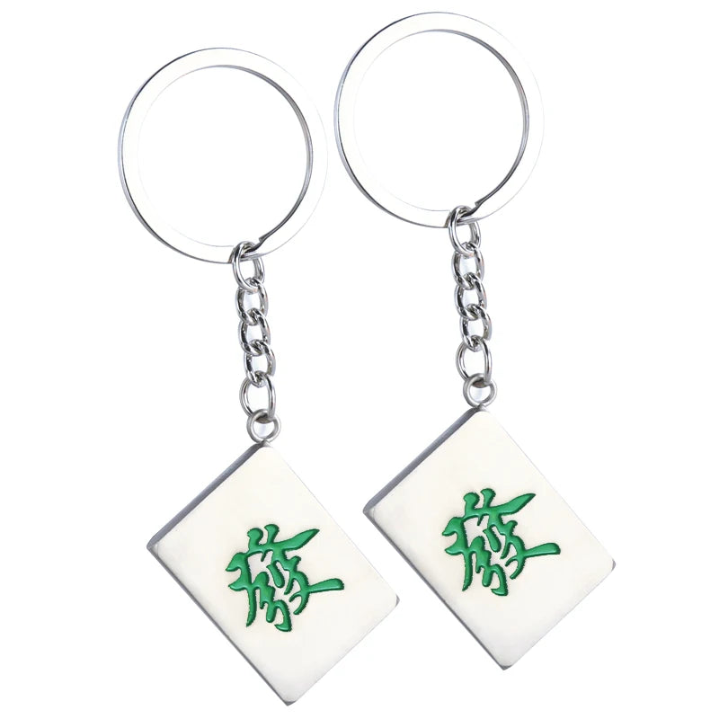 Zinc Alloy Creative Mahjong Metal Dice Key Chain As Promotional Gift