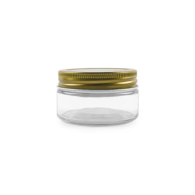 Empty Clear 100ml Straight Round Short Glass Honey Jam Jar with Screw Cap