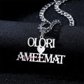 Design and Make Your Own Lettered Metal logo Stainless Steel Silver Color Necklace Jewelry with Chain